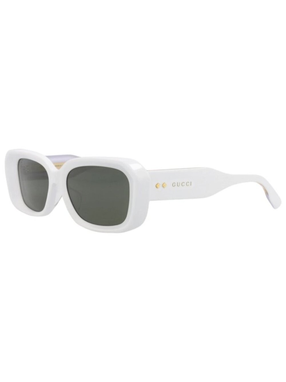 New Gucci Women's Sunglasses Square Rectangle Recycled Acetate Frame Light Blue